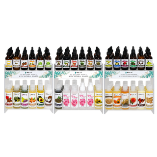 NO24-SET | 33-Kinds 100% Pure Natural Oil 2oz & 4oz + Rosewater Display Set (198 pcs)