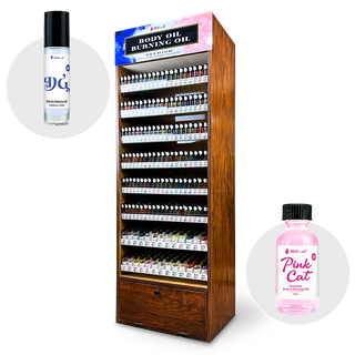 120-Kinds Perfume Oil Roll-On + 26-Kinds Body & Burning Oil Display Stand