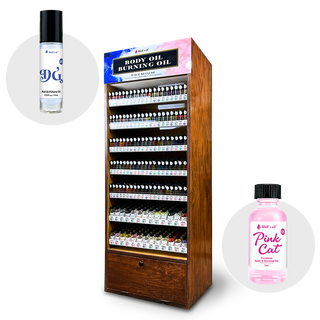 *100-Kinds* Perfume Oil Roll-On + 26-Kinds Body & Burning Oil Display Stand
